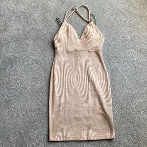 Cross back pink mini dress